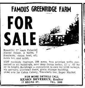 Green Ridge Turkey Farm Restaurant Ad