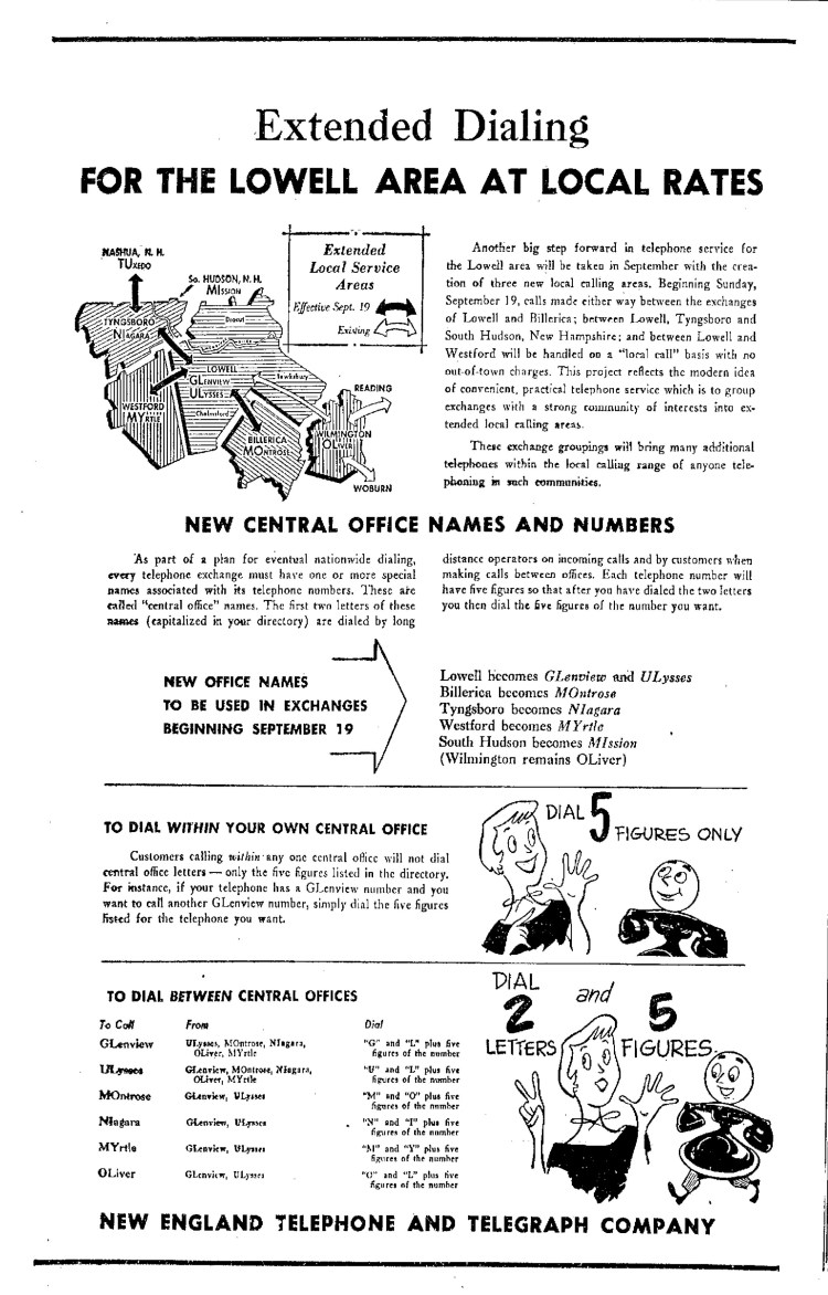 tel exchanges gr lowell