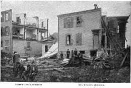 A view of houses on Springfield Street, Lawrence, after the 1890 cyclone. (Courtesy: The Illustrated American, 1890)