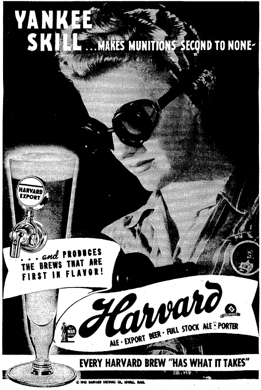 1943 Harvard Brewing Ad