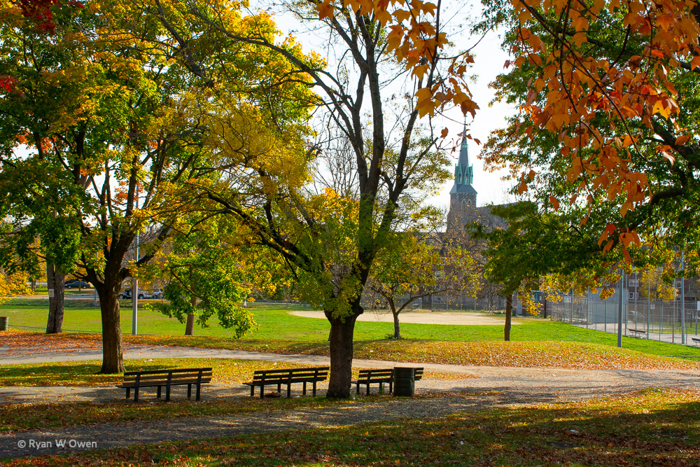 Lowell's St Patrick Church as seen from the North Common in the Acre.