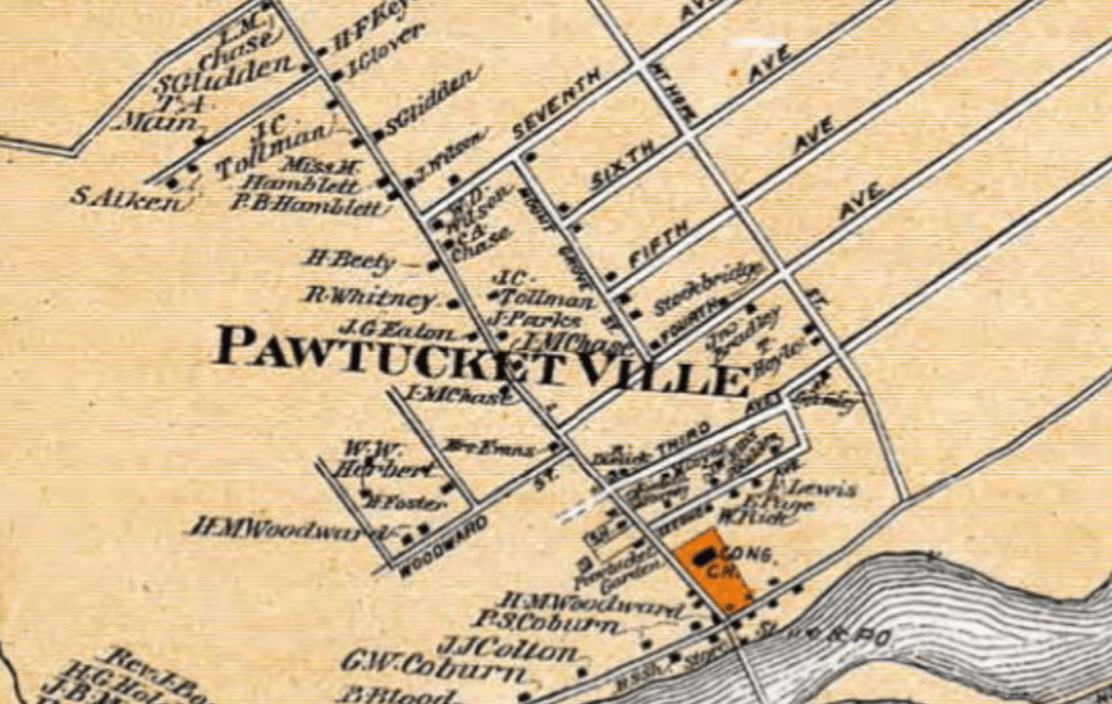 Map of Lowell's Pawtuckeville neighborhood